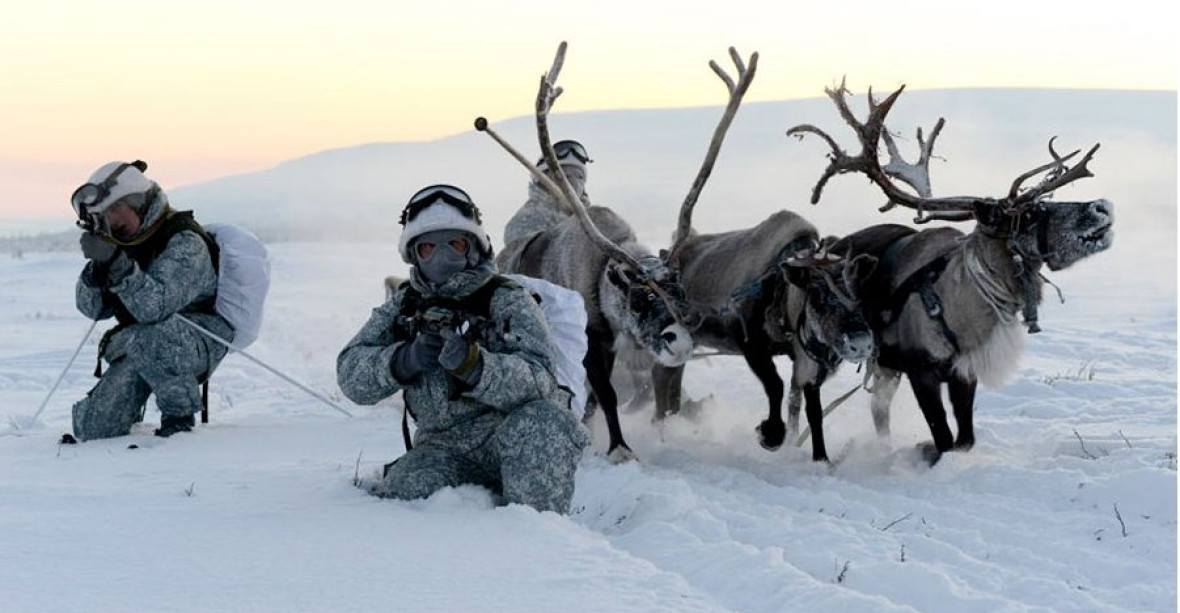 Ruští vojáci v Arktidě přesedlávají na psí a sobí spřežení