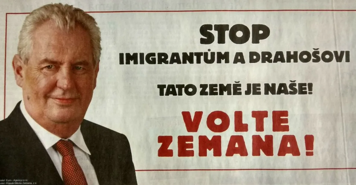 „Stop imigrantům a Drahošovi“ prošlo. Zavádějící, ale ne protiprávní, uvedl soud