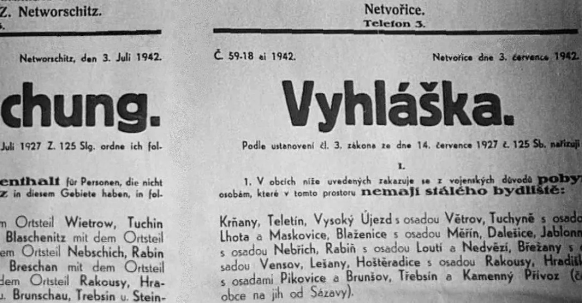 Nacistické plány na germanizaci Čechů: vyháněli je i ze středních Čech