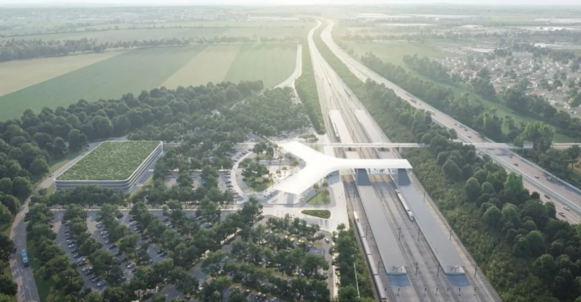 Jak bude vypadat první terminál české rychlodráhy. Správa železnic zveřejnila vítězný návrh