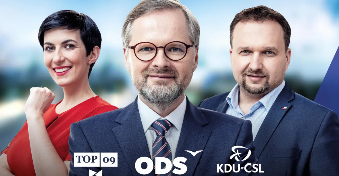 Předsedové ODS, KDU-ČSL a TOP 09 podepsali koaliční smlouvu, chtějí dát „Česko dohromady“