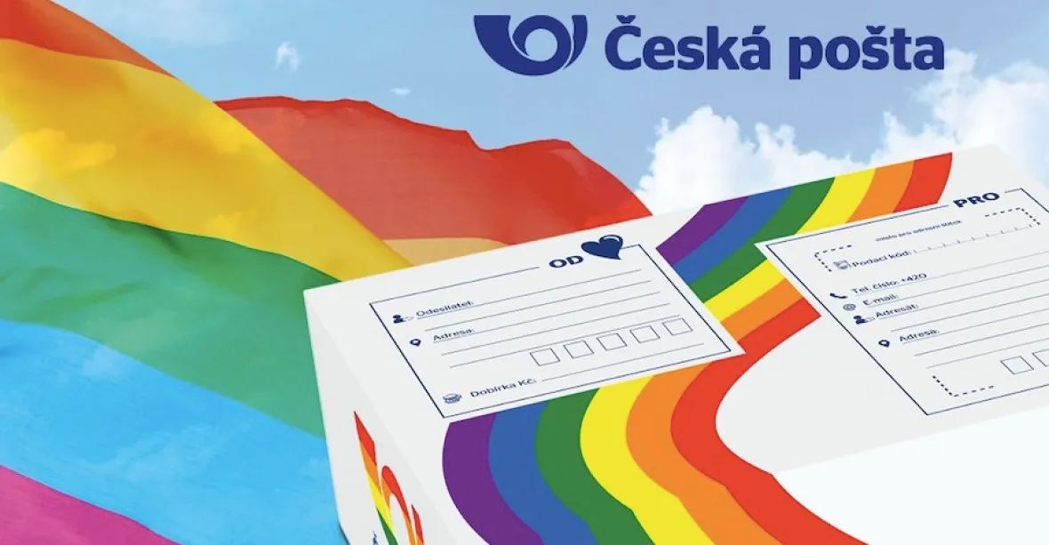 Česká pošta zabarví logo a balíky do duhové na podporu Prague Pride