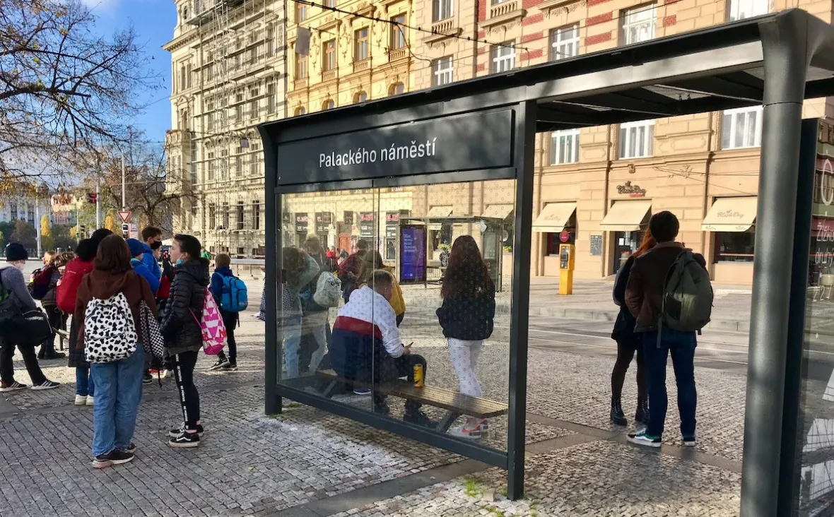 The model stop is a new sign on Palackého náměstí in Prague 2.
