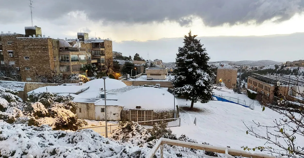 OBRAZEM: Jeruzalém zasypal sníh, podívejte se