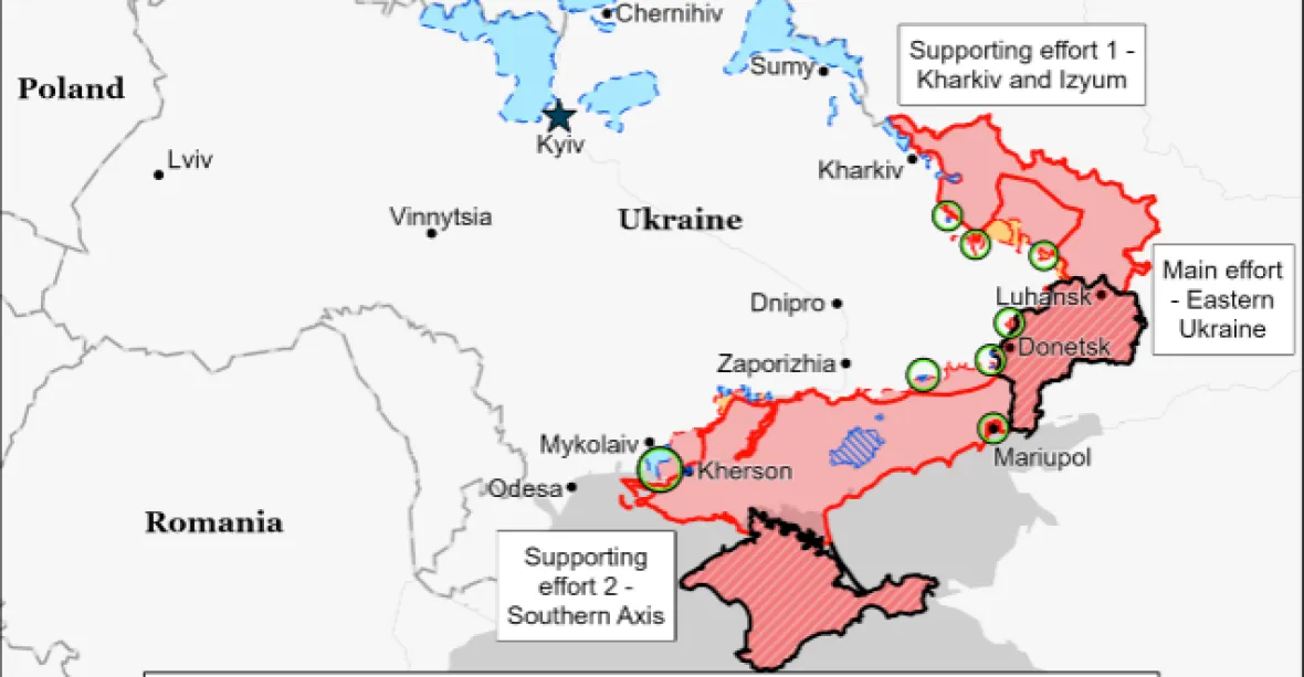 Chceme plně kontrolovat Donbas a jih Ukrajiny až k Podněstří, oznámilo Rusko svůj cíl