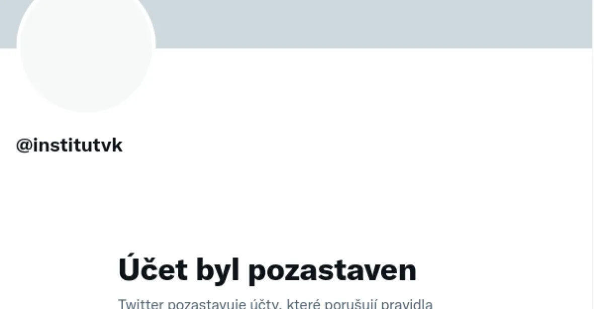 Zablokovaný účet na Twitteru nepatří Institutu Václava Klause. Nikdy ho nevyužíval