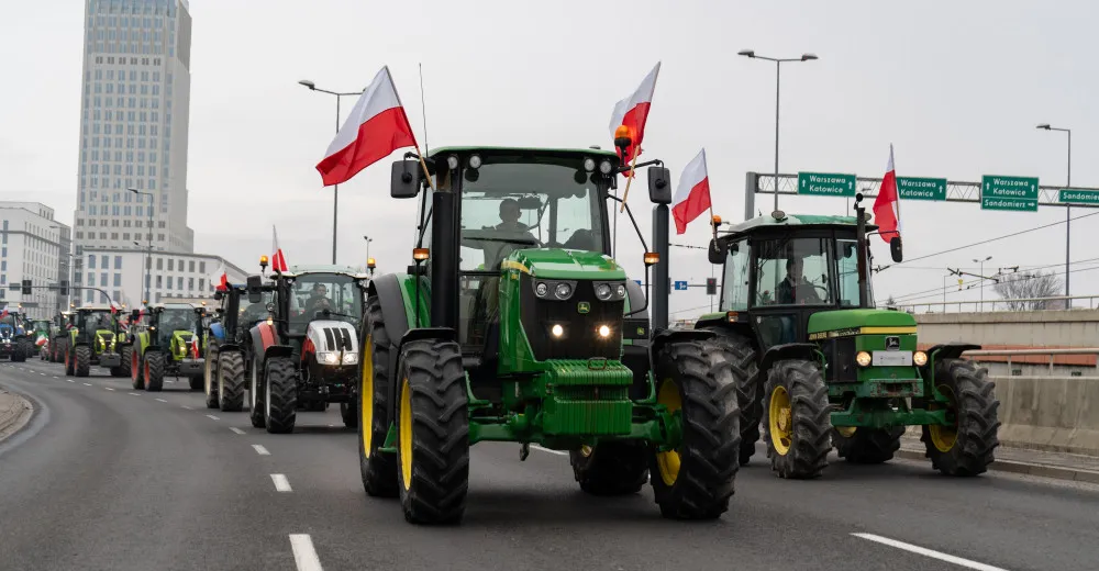 Polští zemědělci demonstrovali proti politice EU a levnému dovozu z Ukrajiny