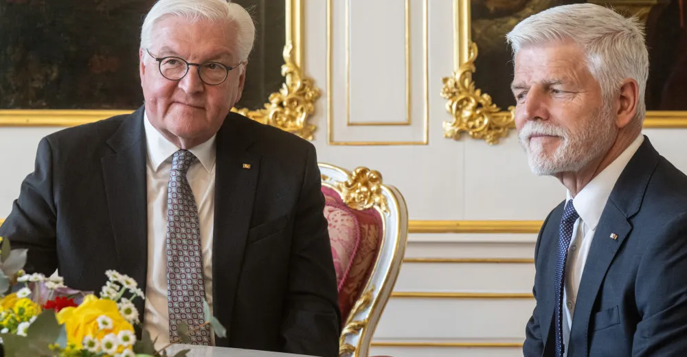 OBRAZEM: Pavel na Hradě přivítal německého prezidenta Steinmeiera